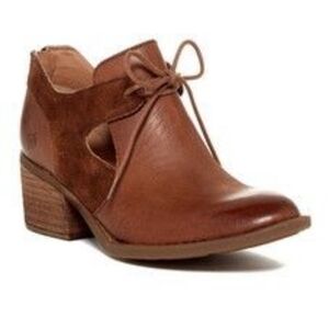 Born Brown Leather Booties Lace up Ankle Boots Women's Size 7